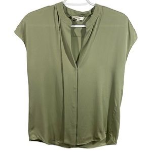 Vince Green Silk Cap Sleeve Blouse XS